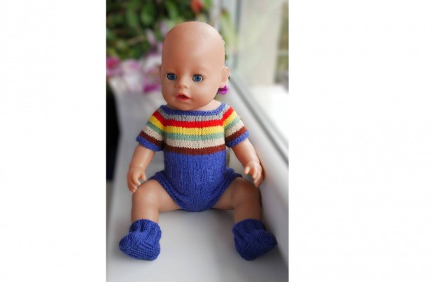 Kötött babaruha szett baby born babára 5