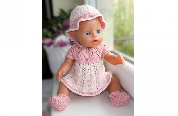 Kötött babaruha szett baby born babára 8