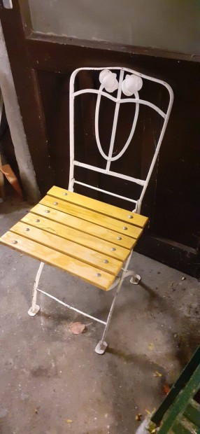 Kovácsolt vas kerti szék összecsukható 4db