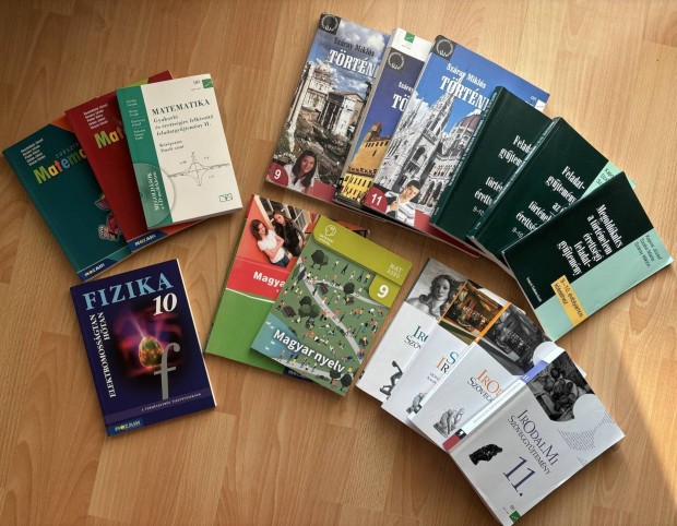 Középiskolás tankönyvek,feladatgyűjtemények,történelem, matematika