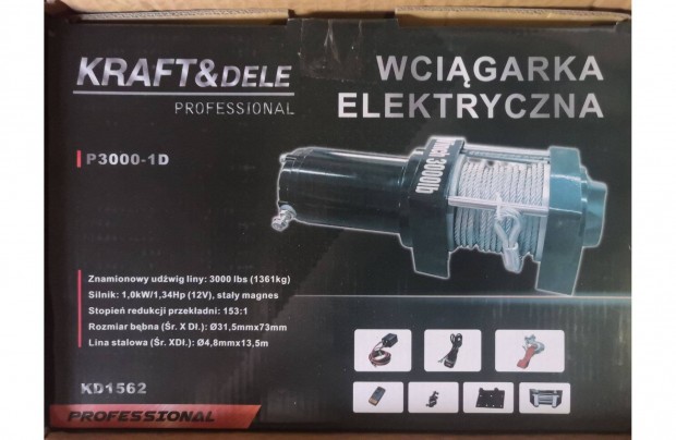 Kraft&Dele KD1562 drtkteles elektromos csrl 12V 1361kg Garancia!