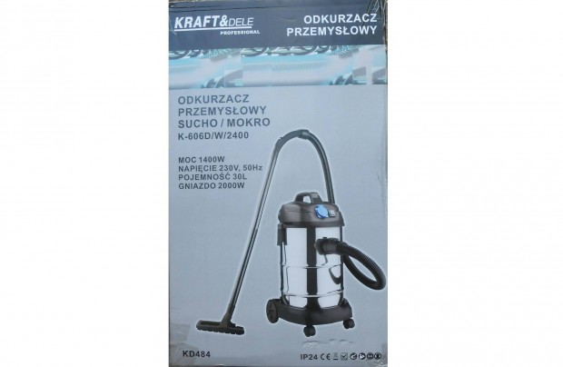 Kraft&Dele KD484 ipari-hztartsi porszv 30L 1400W Garancival!
