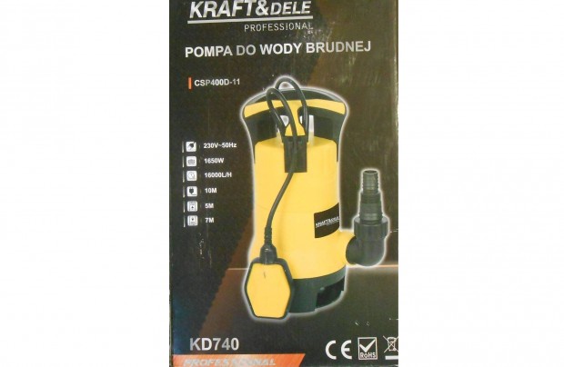 Kraft&Dele KD740 szennyvzszivatty szkapcsol 1650W Garancia!