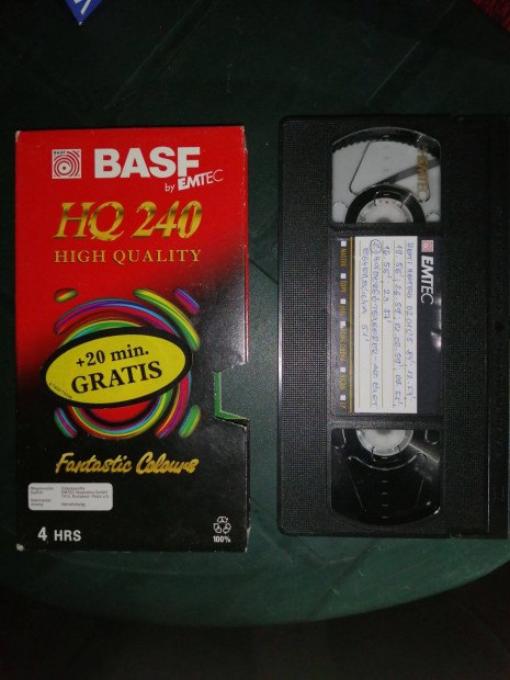 Krmos VHS video kazetta BASF Emtec High Quality HQ240+20 23db