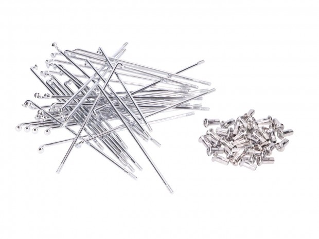 Krómozott kerék küllő készlet 143.5mm hosszú, M3,5-ös niplikkel, 16&qu