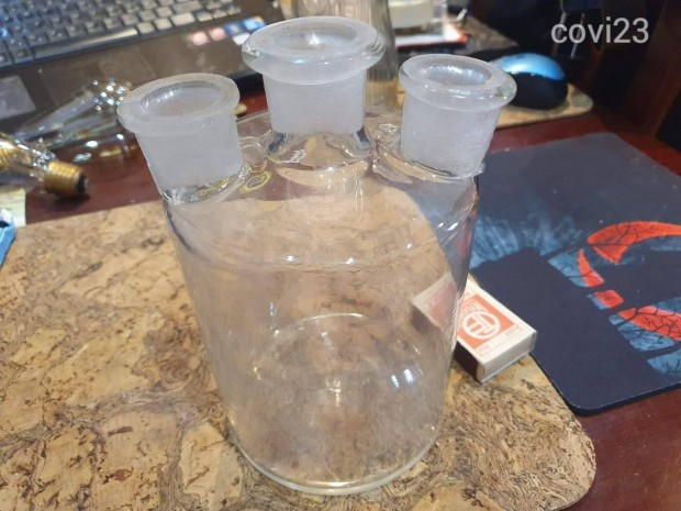 Klnleges 3 nyak laboratriumi hibtlan lombik veg Woulff Bottle