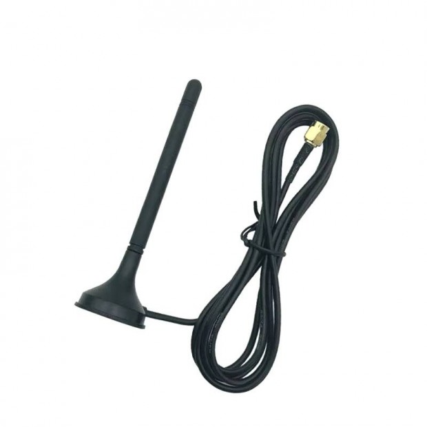 Kls cellulris antenna 4G mgneses RG174 1,5m SMA apa, fekete, IP65