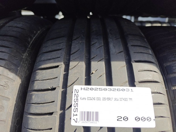 Kumho ECOWING ES31 225/55R17 101W DOT4323 7MM HASZNÁLT NYÁRIGUMI W