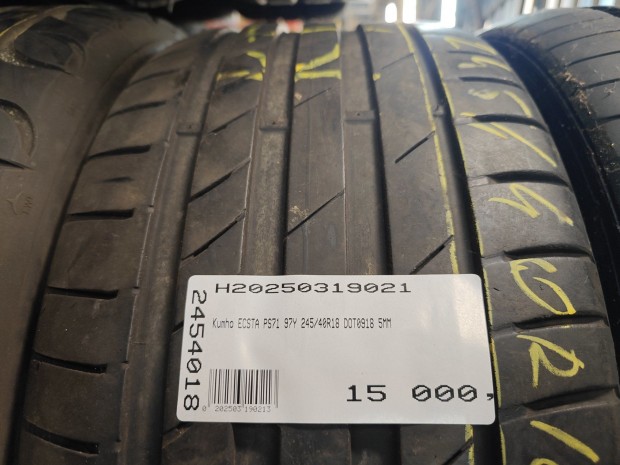 Kumho ECSTA PS71 97Y 245/40R18 DOT0918 5MM HASZNÁLT NYÁRIGUMI Y 97