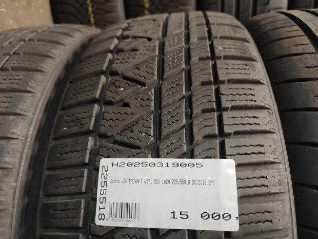 Kumho WINTERCRAFT WS71 SUV 102H 225/55R18 DOT2318 6MM HASZNÁLT