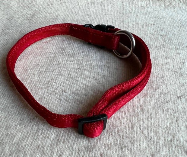 Kutya nyakrv piros textil S-M 30 45 cm