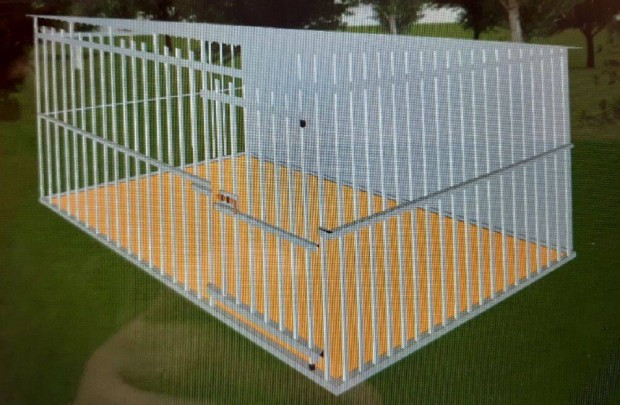 Kutyakennel KL Tervezhető, 2x2 m, DF horganyzott,nem hegesztett zártsz
