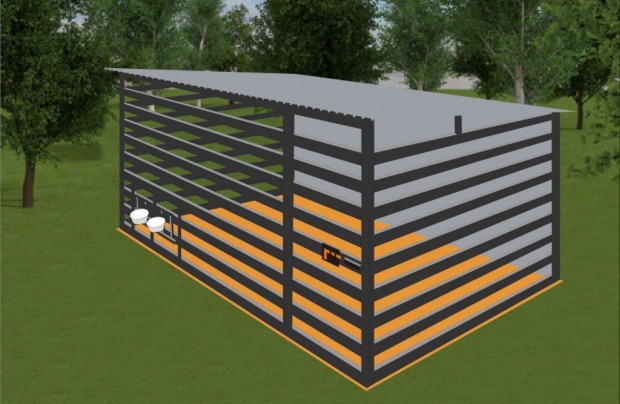 Kutyakennel KL Tervezhető, 80x20 hfp, hl. 3 x 2 m/ hátsó oldalas lefe