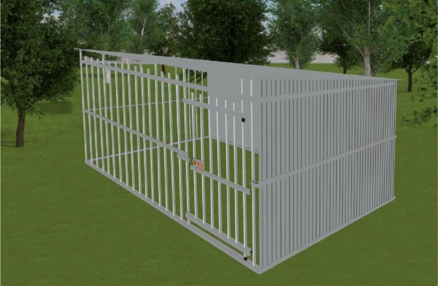 Kutyakennel Kl prémium T, 3 x 2 m/F ezüstszürke H/ J fed. 20 F ezüstsz