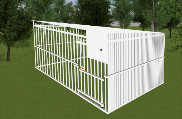 Kutyakennel Klprémium10 T, 3 x 2 m/F Fehér H/ J fed. 20 F fehér, orszá