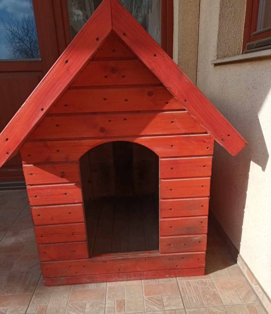 Kutyaól kutyaház kutya ól ház L méret fenyő fenyőfa nyeregtetős