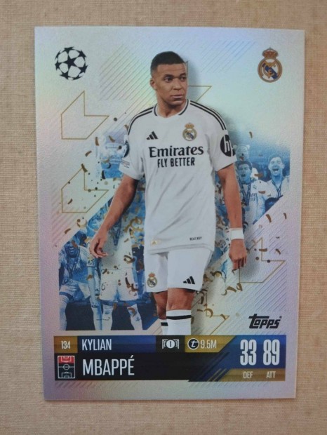 Kylian Mbapp (Real Madrid) Match Attax Bajnokok Ligja 2024/25 krtya