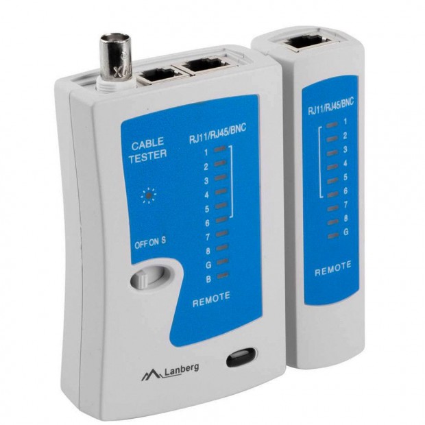 LANBERG NT-0401 CABLE TESTER FOR RJ-45 RJ-11 RJ-12 COAXIAL