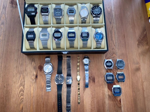 LCD s mutats kvarcra gyjtemny (Seiko, Texas, Citizen, Casio,.)