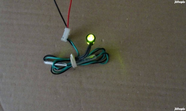 LED Dida vezetkkel,csatlakozval (5 mm - kerek fej ) Zld