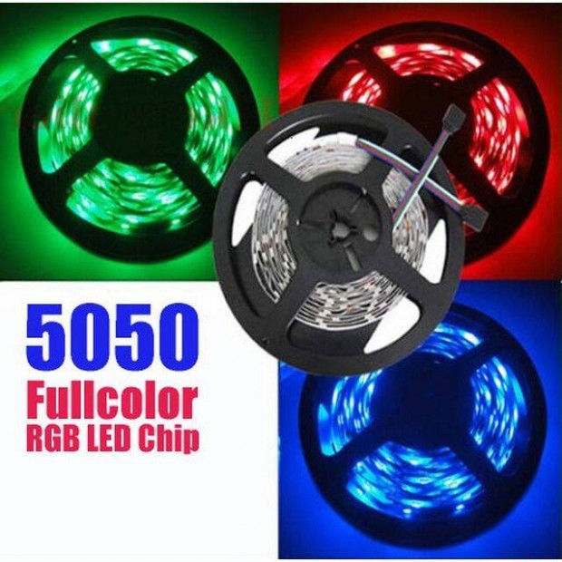 LED Szalag - Színes RGB 5050 - 12V SMD 120°- 5m