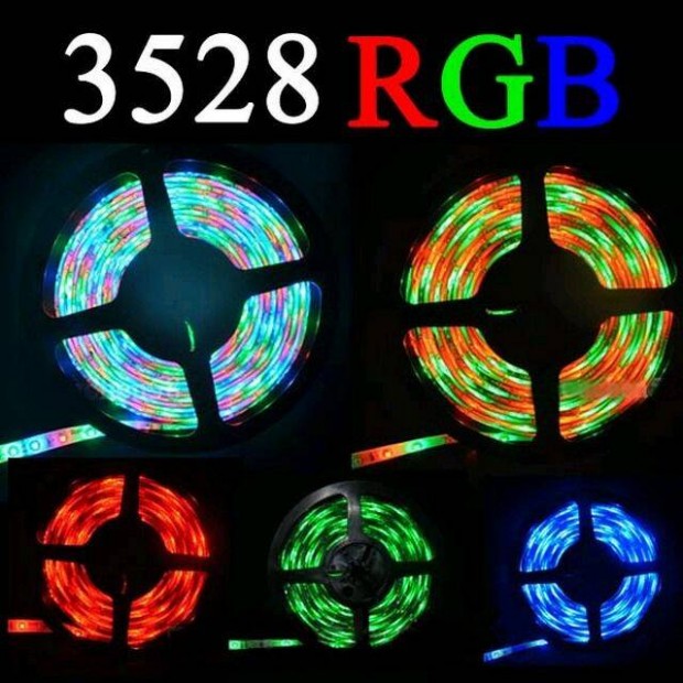 LED Szalag - Színes RGB - 120° 12V SMD 3528 - 5m