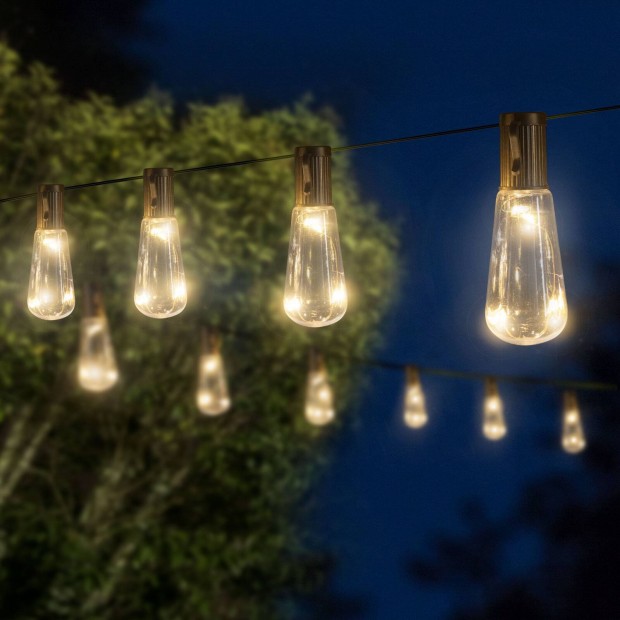 LED-es szolár fényfüzér - Napelemes villanykörte design - 30 LED 180cm