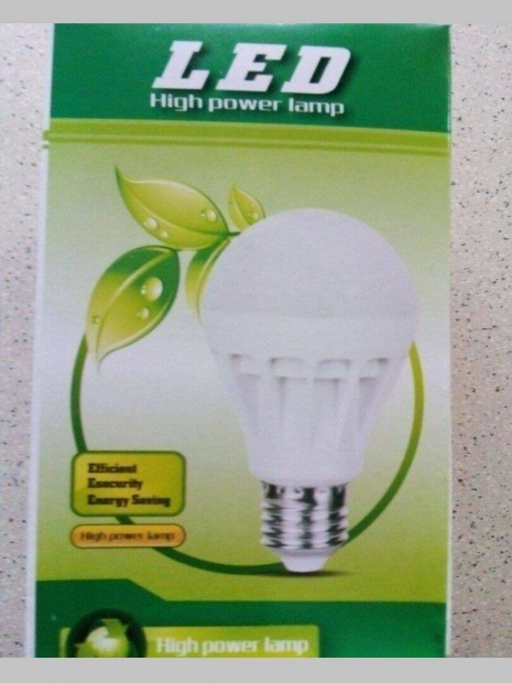 LED gömb izzó 7 W E 27 energiatakarék Hideg Meleg Fehér fény High Lamp