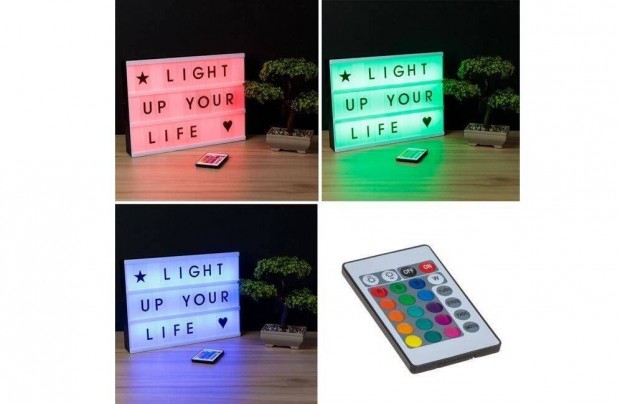 LED panel megvilgtott RGB vezrlvel s betkkel 30x4.55x22cm