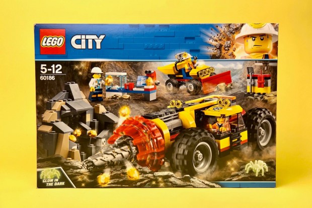 LEGO City 60186 Mining Heavy Driller, Uj, Bontatlan