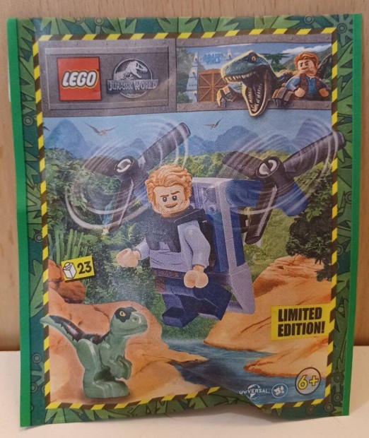 LEGO Jurassic World 122328 Owen with Jet Pack and Raptor