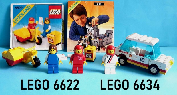 LEGO Legoland 6634 Stock Car, 6622 Mailman on Motorcycle, tmutat