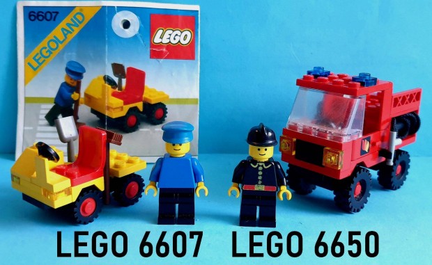 LEGO Legoland 6650 Fire & Rescue Van (1981), 6607 Service Truck (1982)