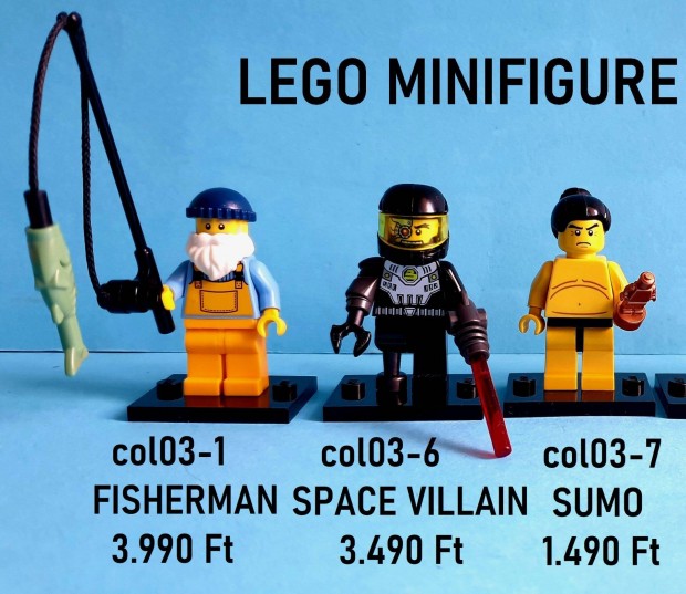 LEGO Minifigurk (3, 4, 5.szria): halsz, sumo, boxol, focista