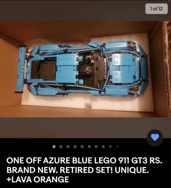 LEGO Porsche GT3 RS Azur Kk 100% eredeti 