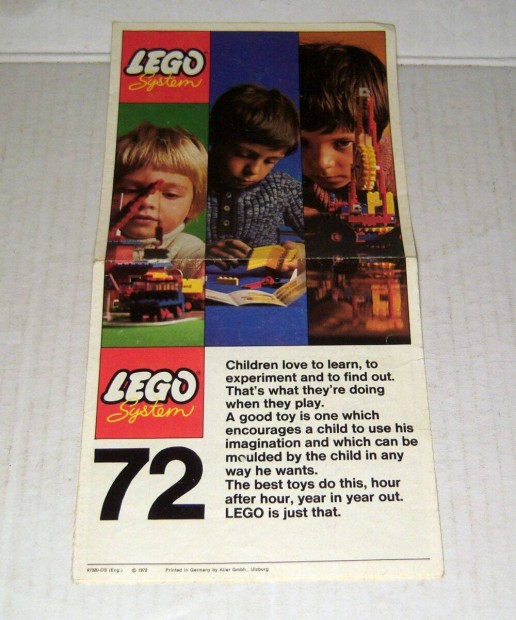 LEGO Reklmanyag 1972 Angol (97320-OS Eng.)