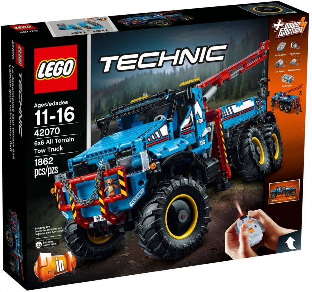 LEGO Technic 42070 6x6 All Terrain Tow Truck bontatlan, j