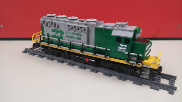 LEGO Vonat Egyedi pts vasti mozdony Burlington Northern GP40