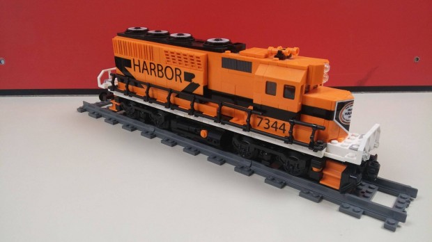 LEGO Vonat Egyedi pts vasti mozdony Harborz GP40 (MOC)
