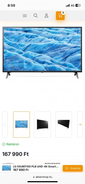 LG 139cm 4K uhd Smart tv