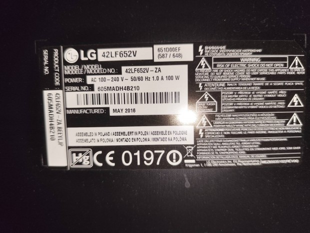 LG 3d tv LF42652V 3 db szemveg 