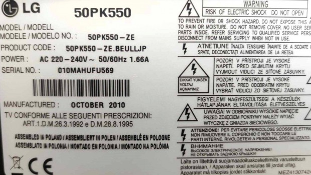 LG 50PK550-ZE plazma TV