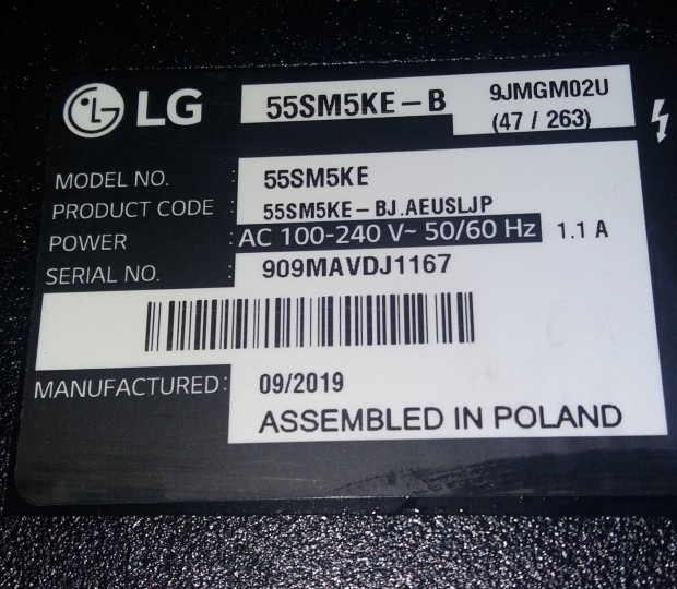 LG 55SM5KE LED LCD tv monitor panelek alkatrsznek!