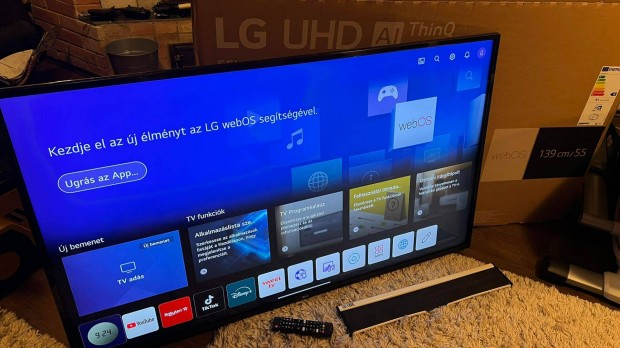 LG 55" 4K UHD AI Thinq Smart led TV; 139cm okos televízió