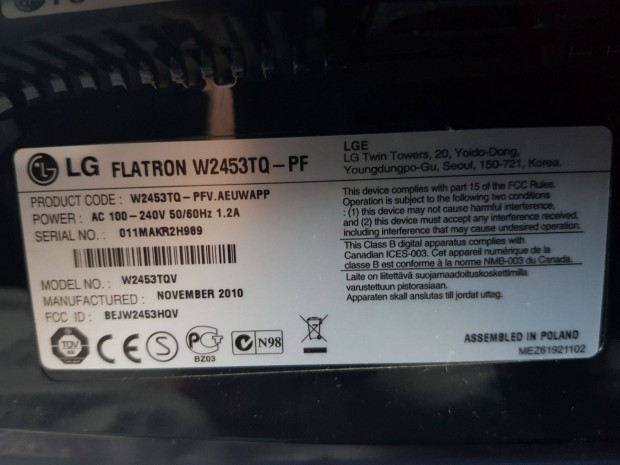 LG Flatron monitor 24"