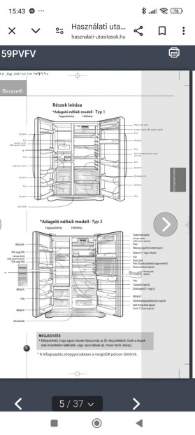 LG GS3159Pvfv Side By Side ht-fagyaszt jszer llapotban 