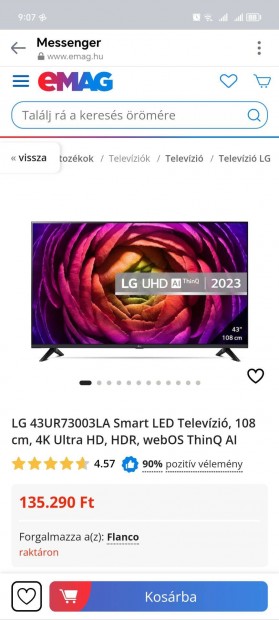 LG SMART TV 4K Ultra HD 108cm