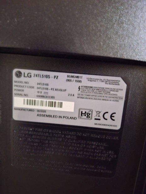LG TV és Monitor egyben, 24"