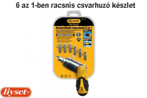 LIYSET 6 az 1-ben Tbbfunkcis racsnis csavarhz kszlet