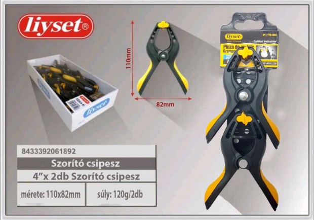 LIYSET SZORT CSIPESZ, 2 DB-OS 4"/ MAX NYITS 45mm